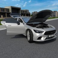 mobil kota modern mengemudi