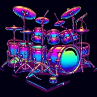 Bermain Drum dengan Set Drum