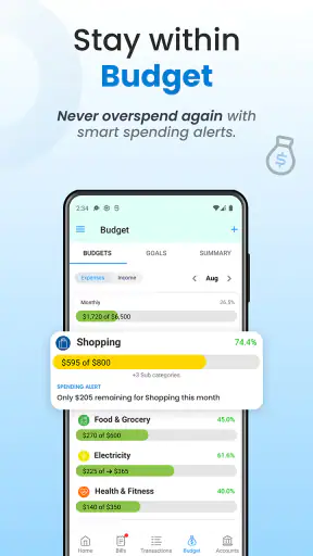 Bill Payment Reminder, Budgets