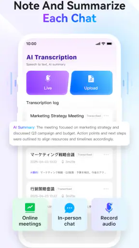 CamCard AI Scanner, Transcribe