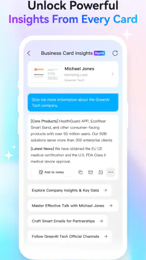 CamCard AI Scanner, Transcribe