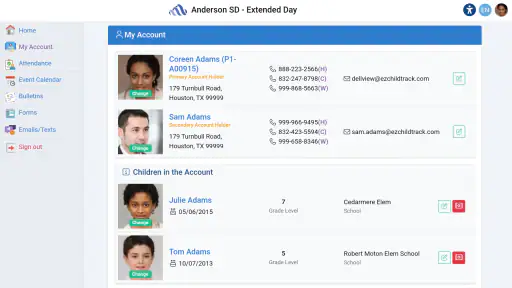 EZChildTrack Parent Portal