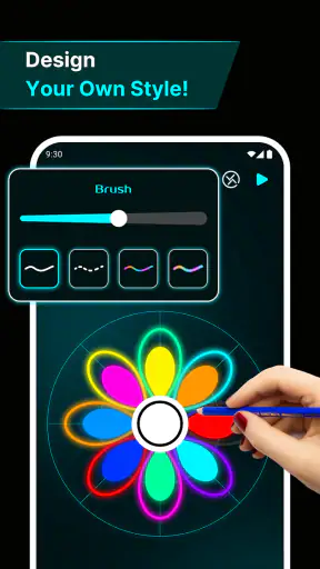 Finger Spinner: Glow Art Draw