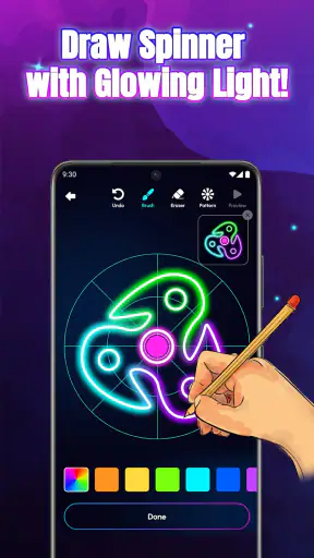 Glow Spinner: Finger Draw Art