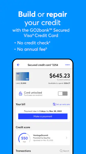 GO2bank: Mobile banking