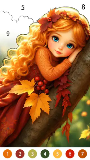 Golden Autumn: Color by Number