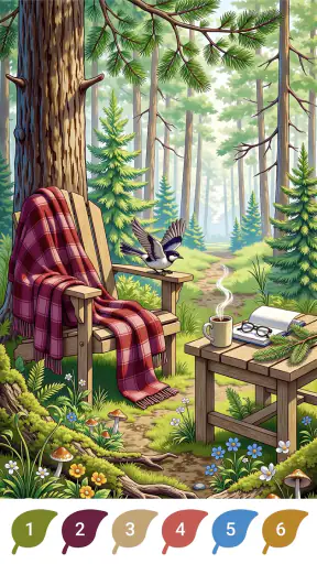 Magical Forest Color by Number