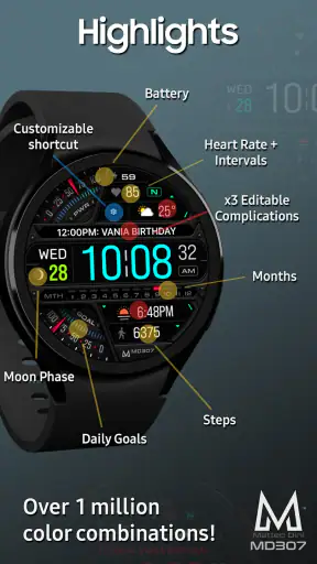 MD307 Digital watch face