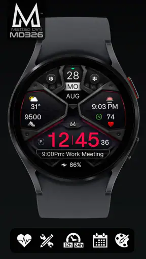 MD326 3D Modern Watch Face