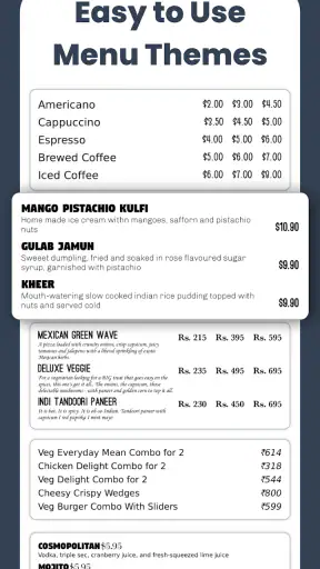 Menu Maker, Price List Maker