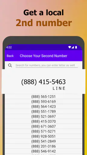 My 2nd Line Text Call Number