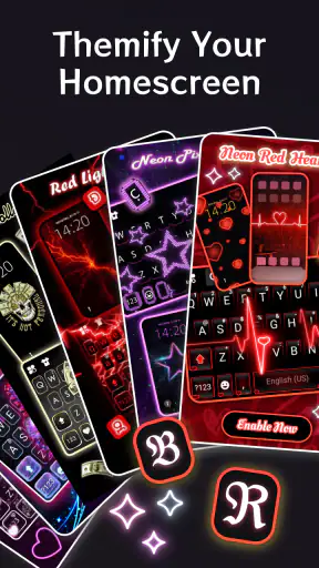 Neon Red Heartbeat Theme