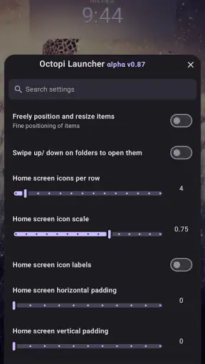 Octopi Launcher • Home Screens