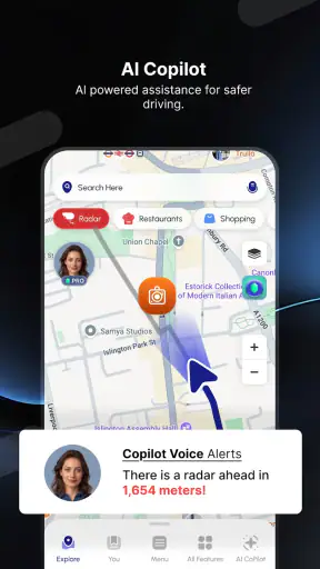 Radar GO-X: HUD, GPS, Maps