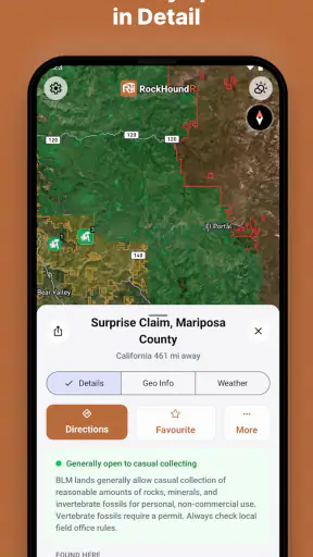 RockHoundR: Rockhounding Map