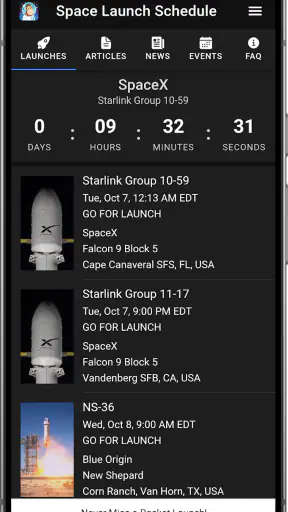 Space Launch Schedule