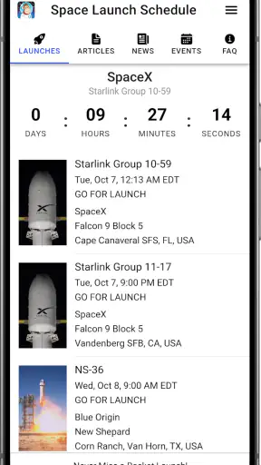 Space Launch Schedule
