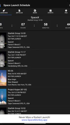 Space Launch Schedule
