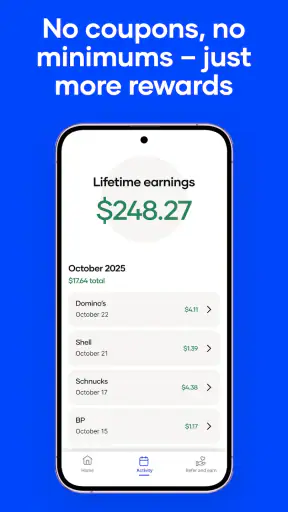 Upside: Gas & Food Cash Back