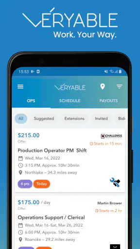 Veryable: Work. Next Day Pay