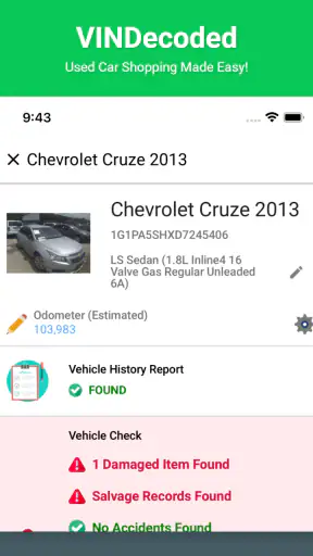 VIN Check Report for Used Cars