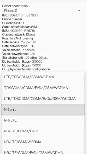 5G Only Network Mode