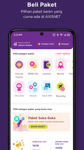 AXISnet Cek & Beli Kuota Data