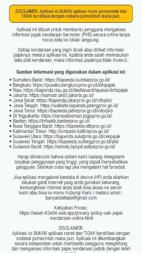 Cek Pajak Kendaraan Online