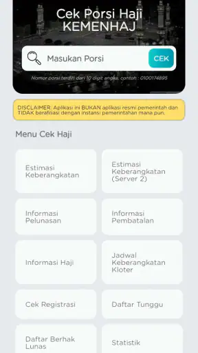 Cek Porsi Haji Kemenhaj