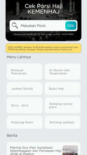 Cek Porsi Haji Kemenhaj