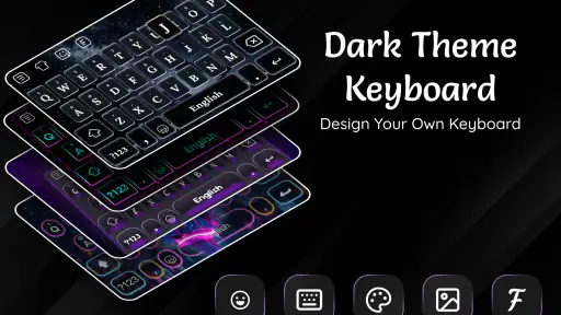 Dark Theme Keyboard-Neon Black