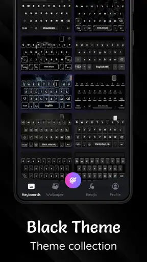 Dark Theme Keyboard-Neon Black