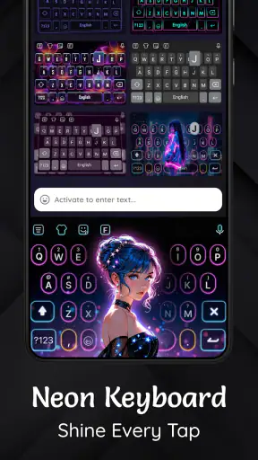 Dark Theme Keyboard-Neon Black