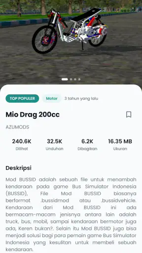 Drag Bike Simulator Mod Bussid