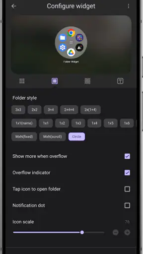 Folder Widget - Large Folders