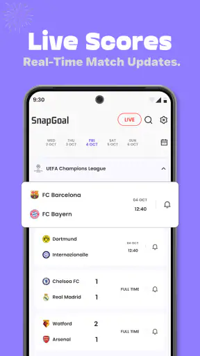 Football Live Scores: SnapGoal