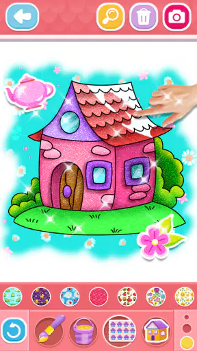 Glitter House coloring for kid
