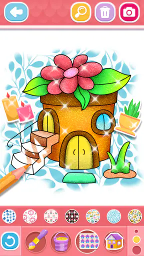 Glitter House coloring for kid