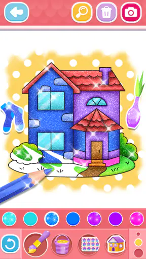 Glitter House coloring for kid