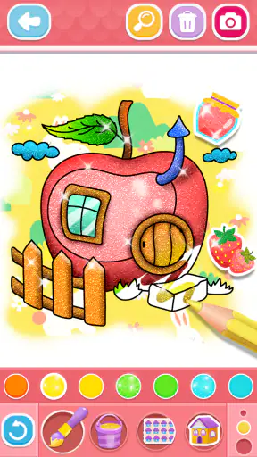 Glitter House coloring for kid