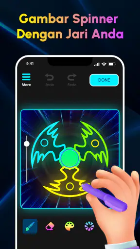 Glow Finger Spinner Art App