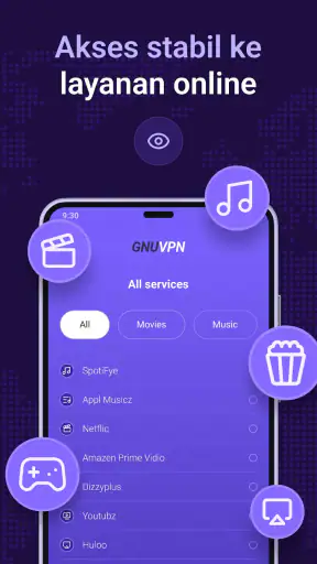 GnuVPN: Cepat VPN, Proxy, Esim
