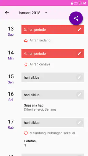 Kalender Menstruasi Lilly