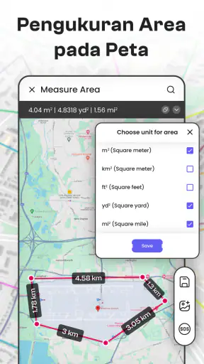 Kalkulator Area Daratan GPS