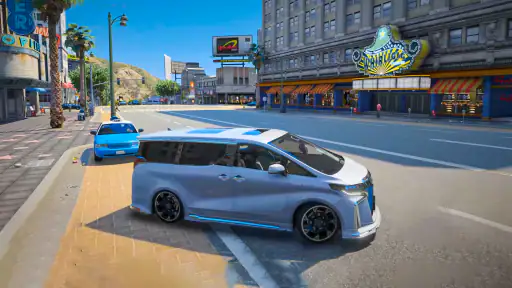 mobil kota modern mengemudi