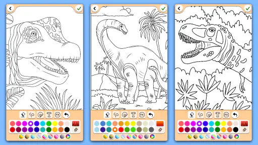 Permainan warna dinosaurus