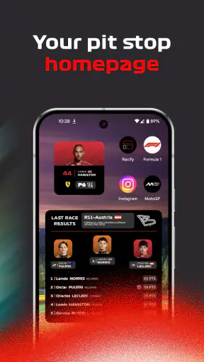 Racify - Beautiful F1 widgets