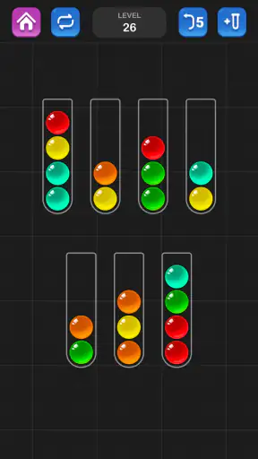 Sortir Bola, Game Puzzle Warna