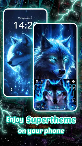 Theme Thunder Neon Wolf