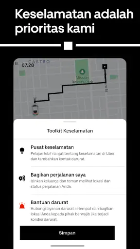 Uber - Pesan perjalanan